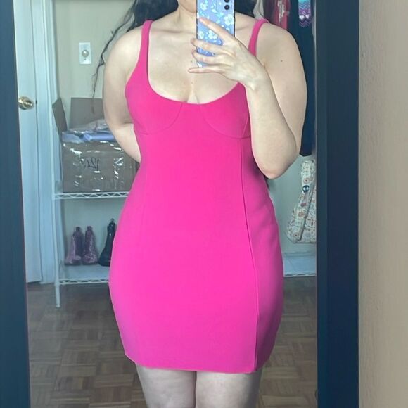 Bec + bridge pink Amelie mini bustier bodycon strap stretchy sheath dress size8 - Picture 3 of 5
